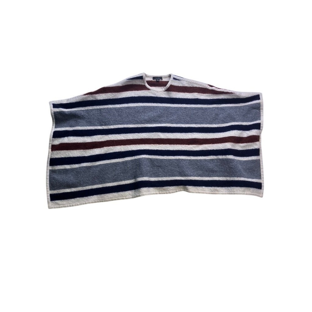 Ann Taylor Poncho Womens M/L Multicolor‎ Striped 100% Merino Wool Cape